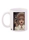 Printed Ceramic Coffee Mug White/Brown/Beige