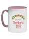 Happy Teacher's Day Printed Coffee Mug Pink/Red/White 325ml