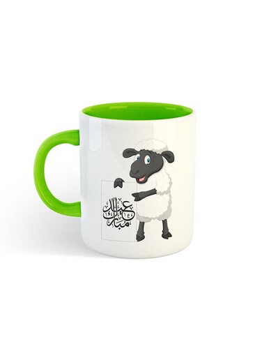 Eid Al-Adha Sheep Printed Mug White/Green