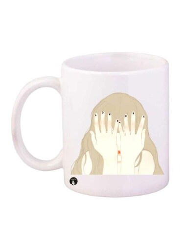 Girl Printed Coffee Mug White/Beige/Brown