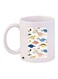 Dinosaur Printed Coffee Mug White/Blue/Yellow 11ounce