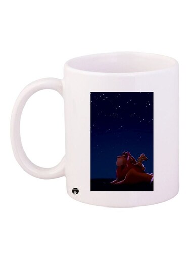 The Lion King Printed Coffee Mug White/Brown/Blue 11ounce