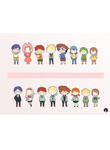 Metal Plate Of The Anime Digimon Poster Multicolour