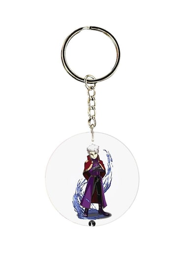 Double Sided Anime Hunter X Hunter Printed Keychain Purple/White/Red
