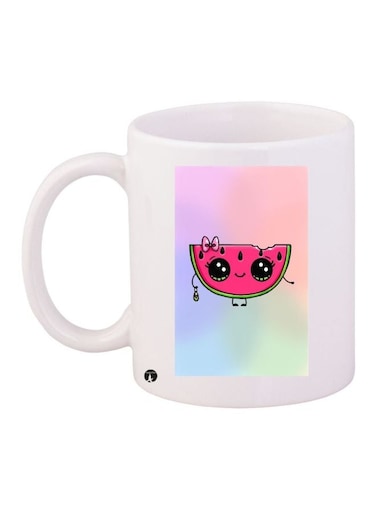 Watermelon Printed Coffee Mug White/Pink/Green