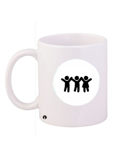Cartoon Printed Coffee Mug White/Black 11ounce