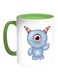 Cartoon Printed Coffee Mug White/Green 11ounce