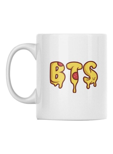 BTS Printed Mug White/Yellow/Red 350ml
