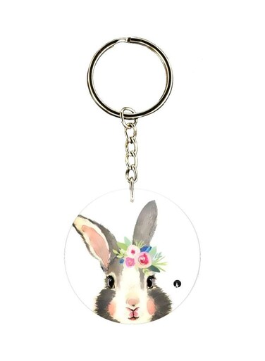 Rabbit Themed Single Sided Keychain
