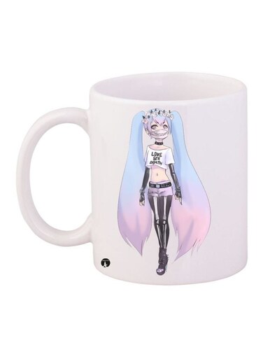 Harley Quinn Printed Coffee Mug White/Grey/Light Blue 11ounce