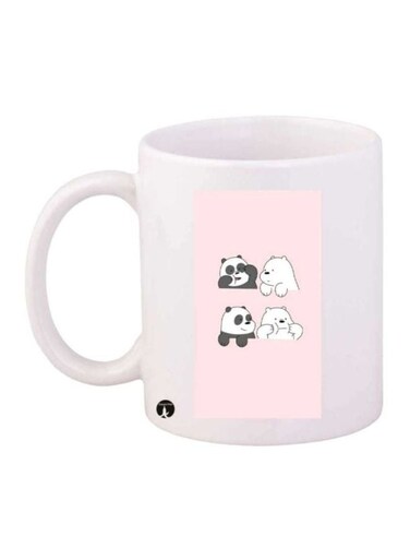 We Bare Bears Printed Coffee Mug White/Black/Pink