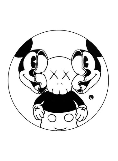 Mickey Mouse Printed Fridge Magnet Black/White 5.5 x 5.5cm