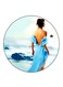 Woman Printed Fridge Magnet Round Multicolour