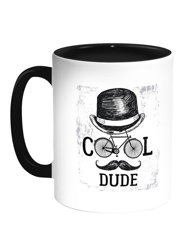 Cool Dude Printed Coffee Mug White/Black 11ounce