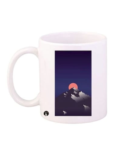 Mountain Printed Coffee Mug White/Blue/Orange