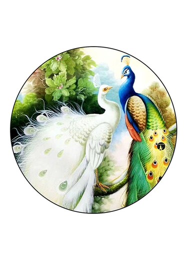Birds Printed Fridge Magnet Round Multicolour