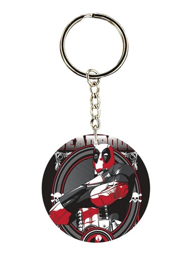 Double Sided Deadpool Printed Keychain