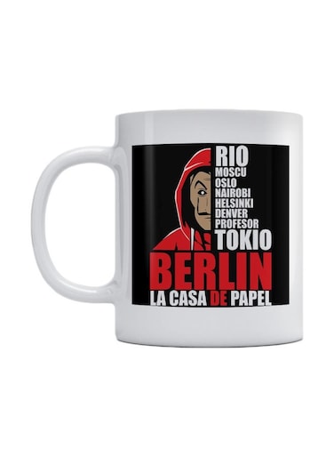 La Casa De Papel Printed Mug White/Black/Red