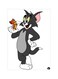 Tom And Jerry Themed Metallic Plate White/Grey/Pink 20x15centimeter
