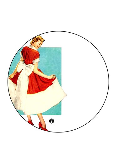 Girl Printed Fridge Magnet Multicolour 5.5 x 5.5cm