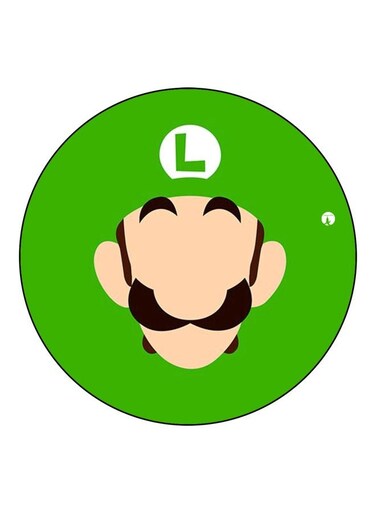Luigi Printed Fridge Magnet Green/Beige/White 5.5cm