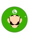 Luigi Printed Fridge Magnet Green/Beige/White 5.5cm