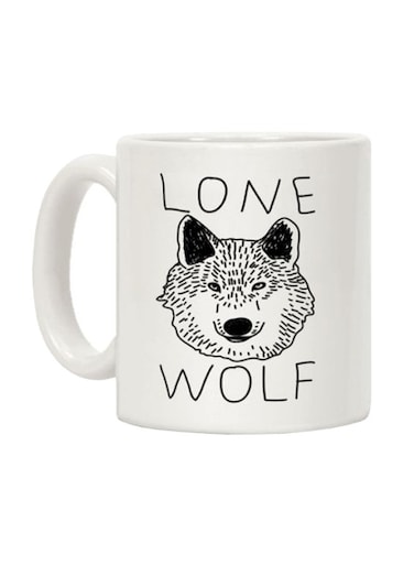 Lone Wolf Printed Coffee Mug White