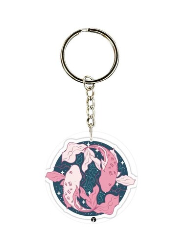 Fish Printed Dual Sided Keychain