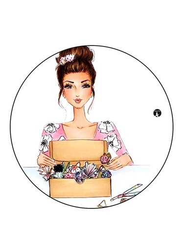 Girl Printed Fridge Magnet Multicolour