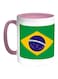 Brazil Printed Coffee Mug Pink/Green/Yellow 11ounce