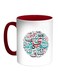 Arabic Letters Printed Coffee Mug Red/White/Blue 11ounce