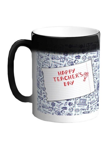Happy Teacher's Day Printed Colour Changing Coffee Mug Black 11ounce