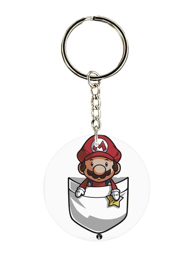 Super Mario Game Printed Keychain
