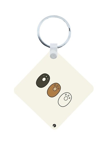 We Bare Bear Wooden Keychain