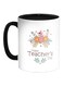 Happy Teacher's Day Printed Coffee Mug Black/White/Pink 325ml