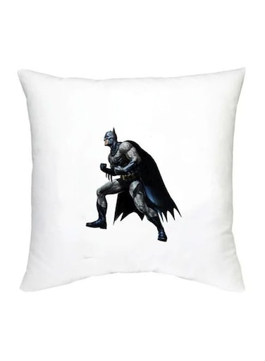 Batman Printed Decorative Cushion White/Black/Grey 16x16inch
