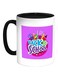 Back To School Printed Coffee Mug Black/Purple/White 325ml