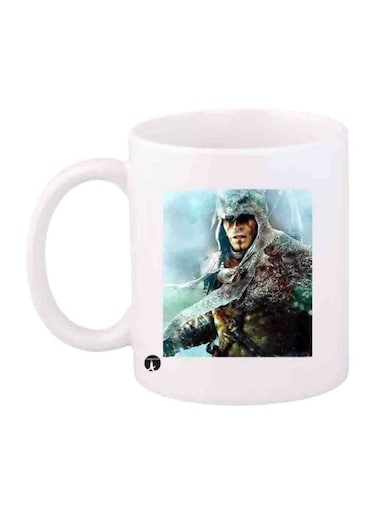 Assassin's Creed Video Game Character Printed Mug White/Blue/Grey Standard Size