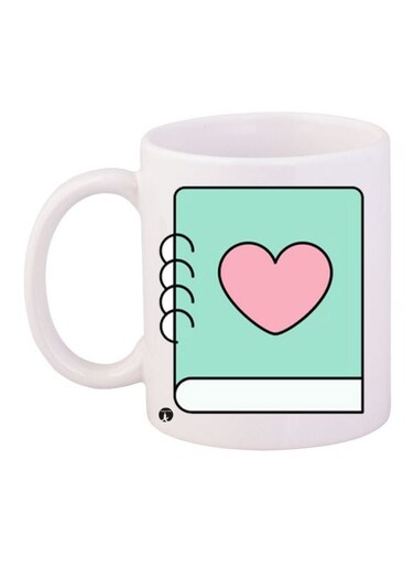 Book Printed Coffee Mug White/Blue/Pink 11ounce