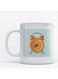 Alarm Clock Printed Coffee Mug White/Blue/Orange