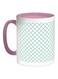 Circles And Squares Printed Coffee Mug Pink/Green/White 325ml
