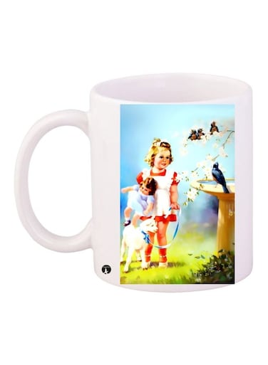 Cartoon Printed Coffee Mug White/Red/Blue
