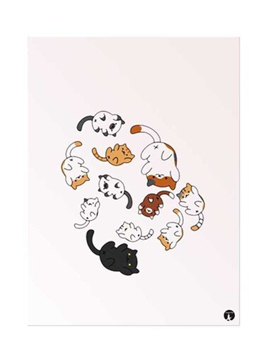 Cats Metal Plate Poster Multicolour 15x20centimeter