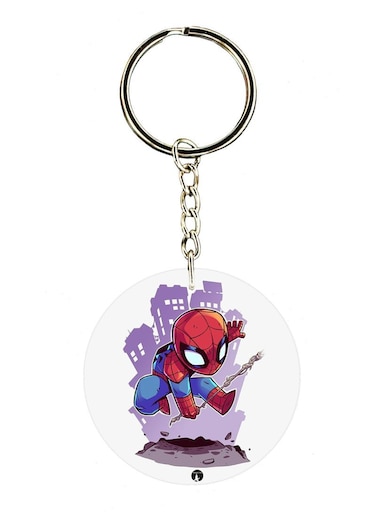 Double Sided Spiderman Printed Keychain