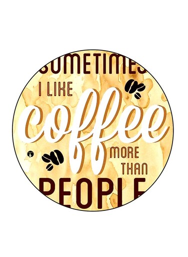 Coffee Printed Fridge Magnet Multicolour 5.5 x 5.5cm