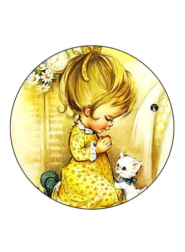 Girl Printed Fridge Magnet Multicolour
