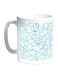 Flowers Motifs Printed Coffee Mug Blue/White 11ounce