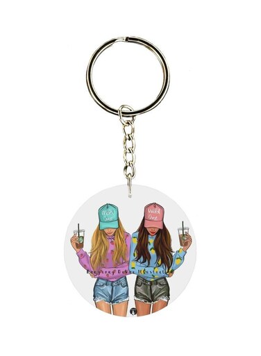Single Sided Girl Printed Keychain