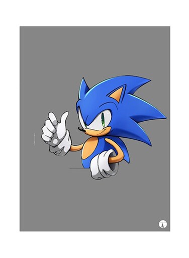 Video Game Sonic Metal Plate Poster Grey/Blue/White 15 x 20cm