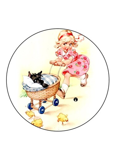 A Girl Printed Fridge Magnet Multicolour